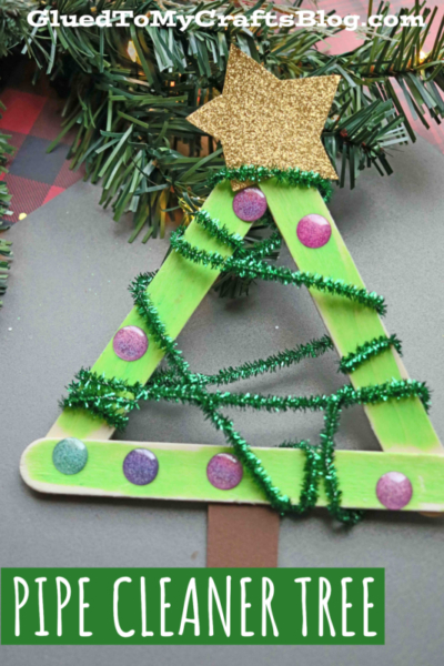 Pipe Cleaner & Popsicle Stick Christmas Tree