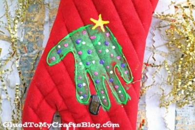 Handprint Christmas Tree Potholder Keepsake Gift Idea