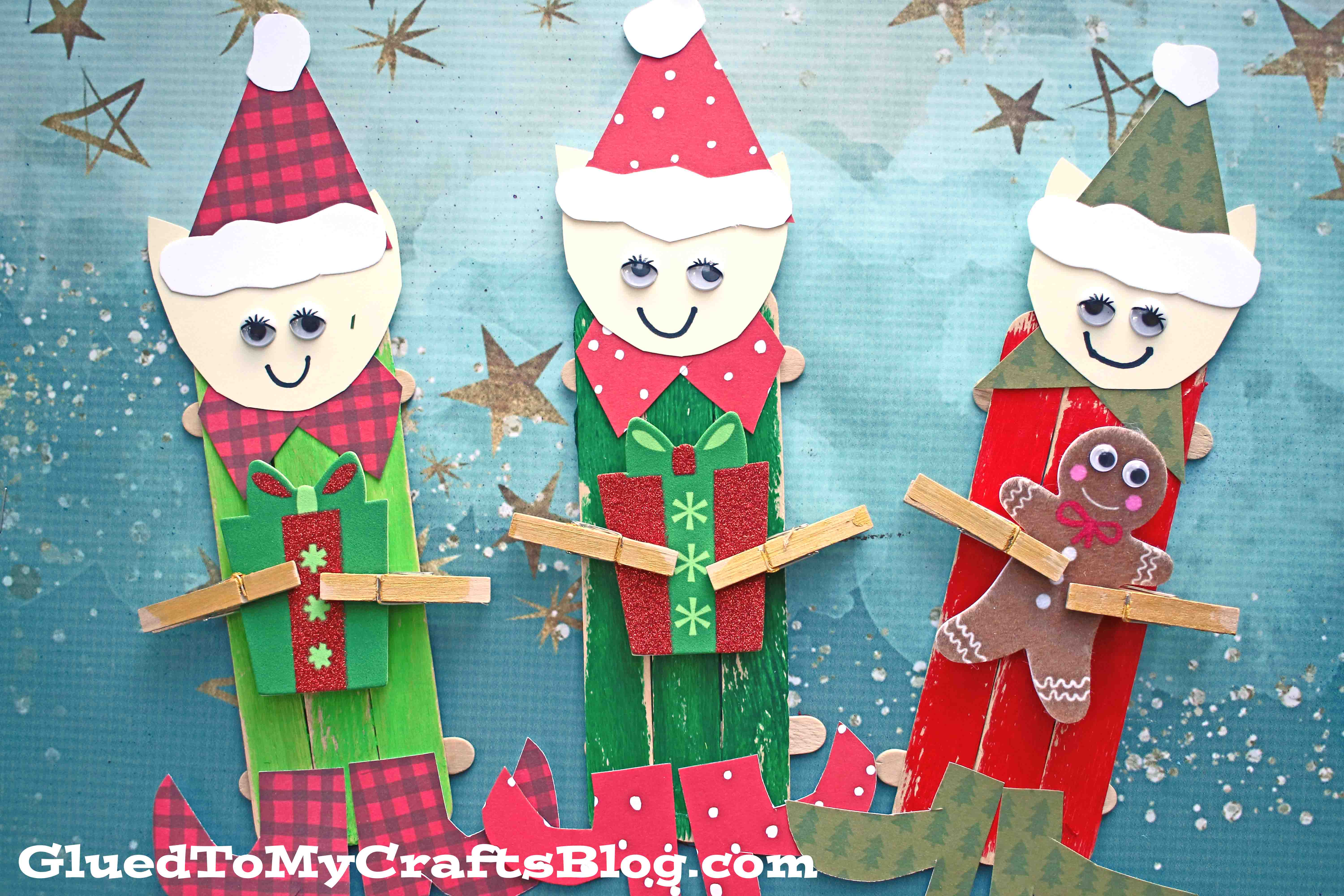 Popsicle Stick Elf Friends - Kid Craft