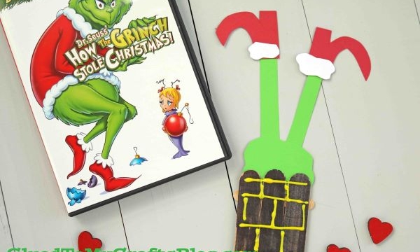 Popsicle Stick Grinch Stuck In Chimney - Kid Craft