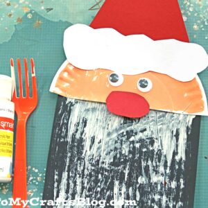 Fork Painted Santa Beard - Kid Craft Idea For Christmas