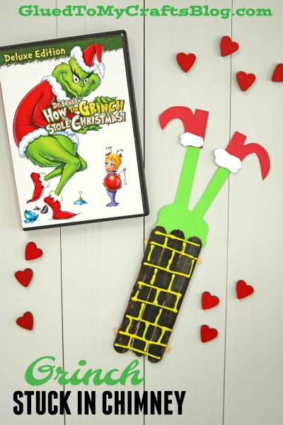 Popsicle Stick Grinch Stuck In Chimney - Kid Craft