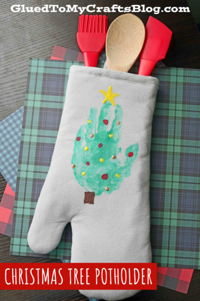 Handprint Christmas Tree Potholder Keepsake Gift Idea