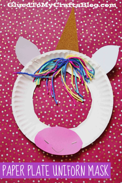 Super EASY Paper Plate Unicorn Puppet Mask - Kid Craft Idea