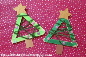 Super Easy Pipe Cleaner & Popsicle Stick Christmas Tree Craft