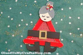 Popsicle Stick Mrs. Claus - Christmas Kid Craft Idea