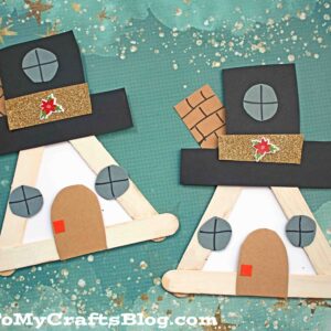 Popsicle Stick Snowman House - Kid Craft Idea For Winter