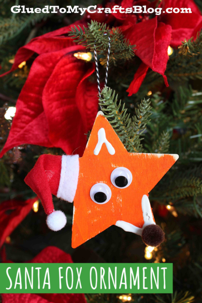 Wood Star Fox Christmas Ornaments