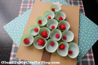 Cupcake Liner Christmas Tree Craft Idea