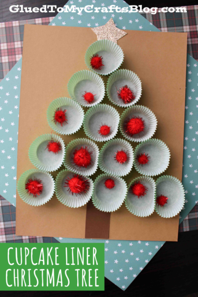 Cupcake Liner Christmas Tree Craft Idea