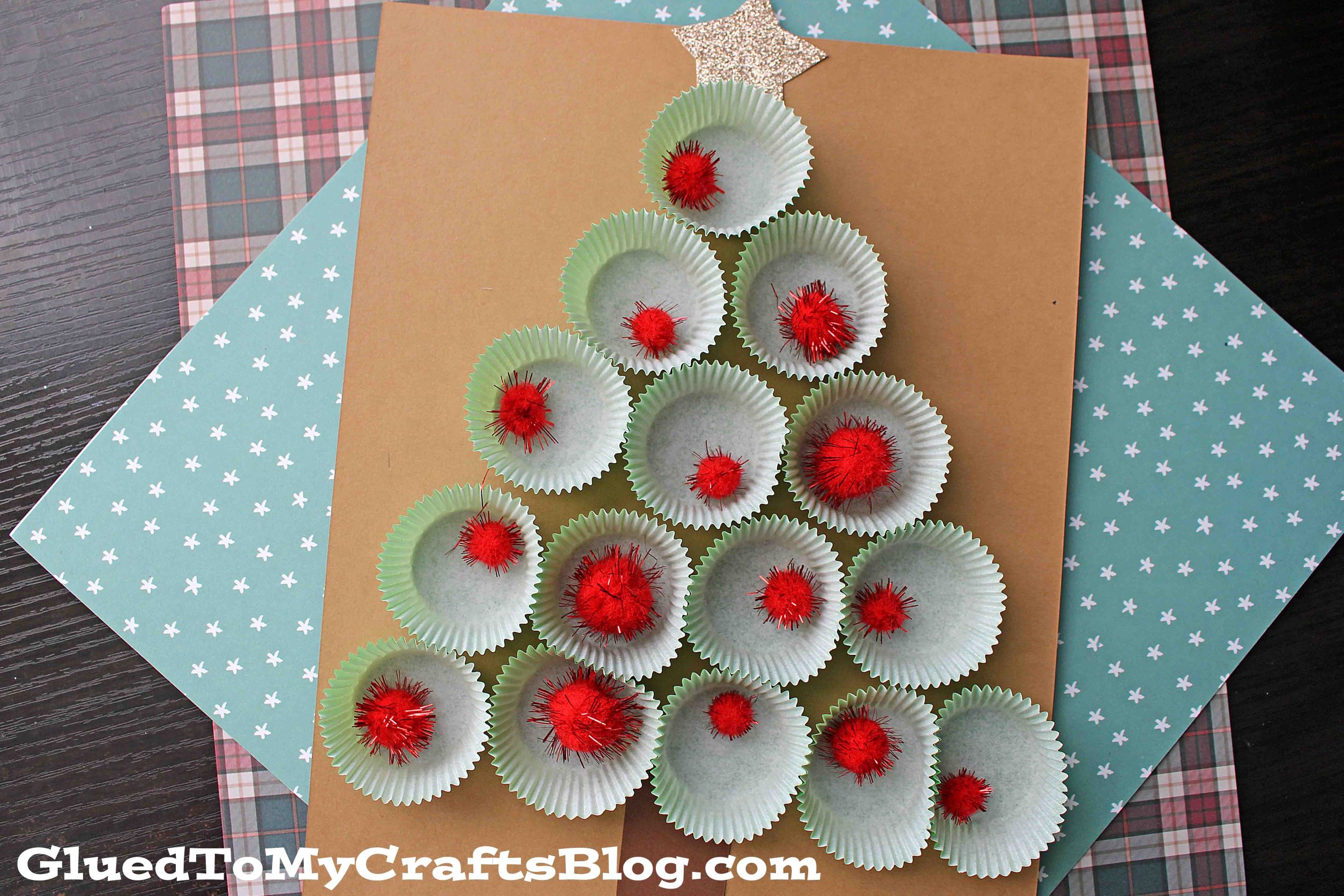 Cupcake Liner Christmas Tree Craft Idea