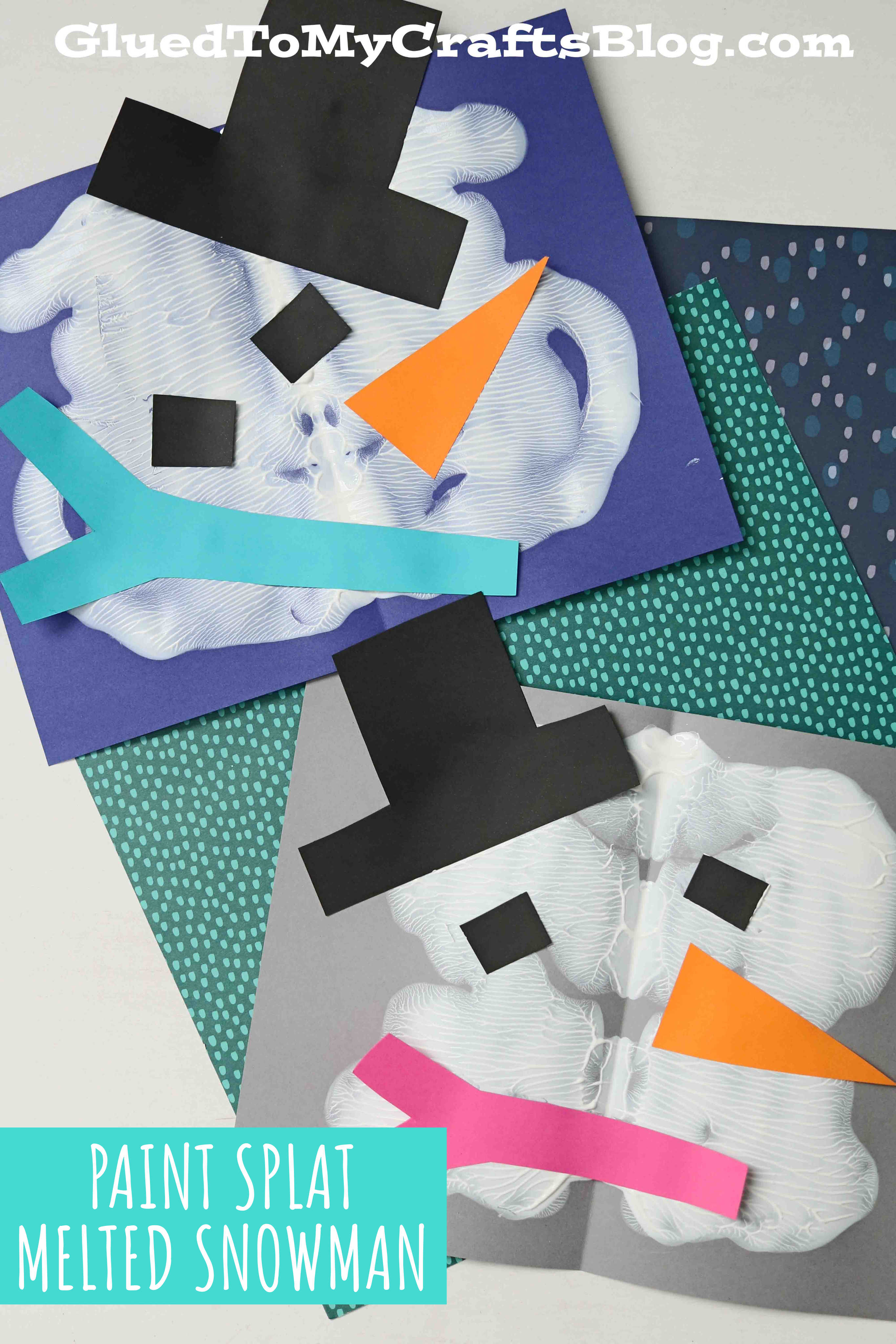 Paint Splat Melted Snowman - Winter Kid Craft Tutorial