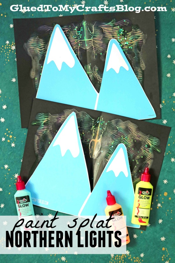 Paint Splat Northern Lights - Kid Craft w/free template