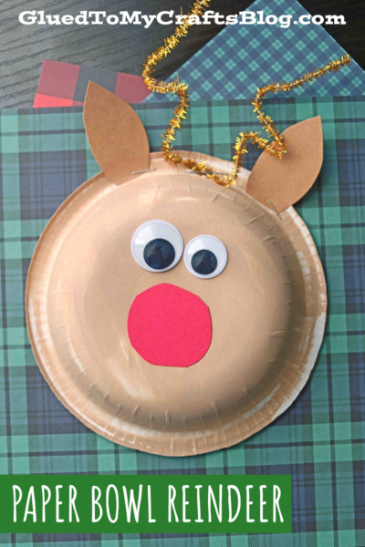 Paper Bowl Christmas Reindeer Craft