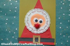 Easy As One, Two, Three - Paper Doily Santa Craft Idea For Christmas