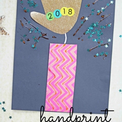 Paper Handprint Firework - Super Easy New Year's Eve Kid Craft