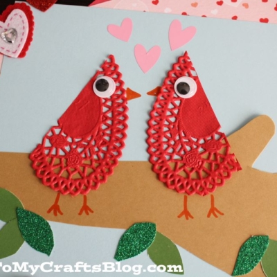 Paper Heart Doily Love Bird Craft Idea For Kids-3
