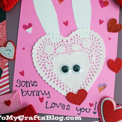 Paper Heart Doily Bunny Card