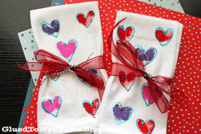 Fingerprint Heart Napkins For Valentine's Day