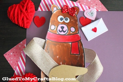 Handprint Bear Hug From Me Card