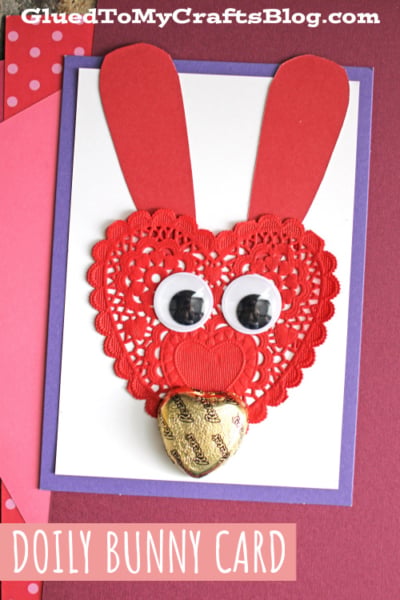 Paper Heart Doily Bunny Card