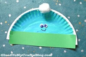 Smiling Paper Plate Winter Hat Friends - Kid Craft