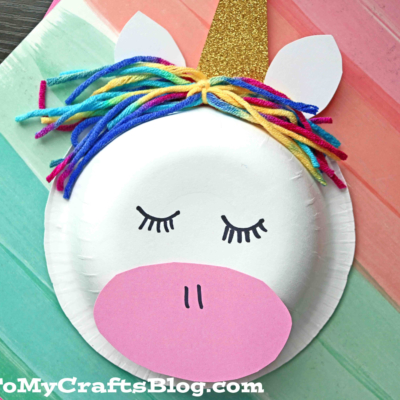 Unicorn Head Made From A Paper Bowl - Kid Craft Idea