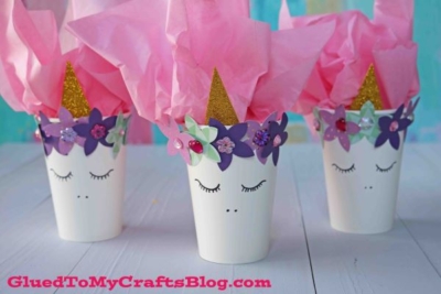 DIY Unicorn Cup Party Favor Craft Idea