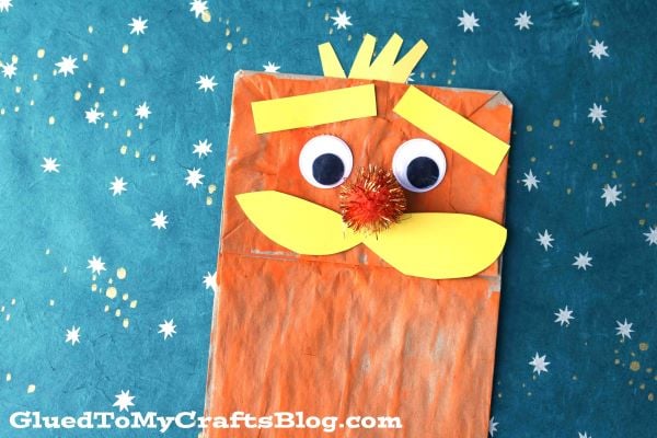 Paper Bag Lorax Puppet