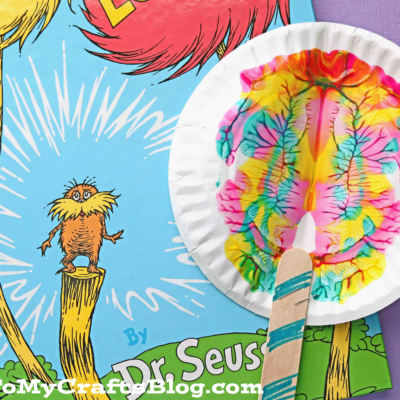 Paint Splat Truffula Trees - Lorax Themed Kid Craft Idea