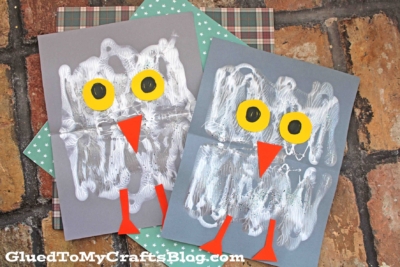 Paint Splat Snowy Baby Owl