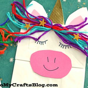 Pretend Play Paper Bag Unicorn Puppet - Kid Craft Idea
