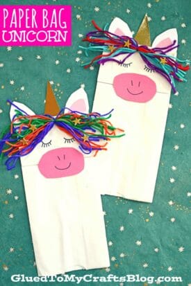 Pretend Play Paper Bag Unicorn Puppet - Kid Craft Idea