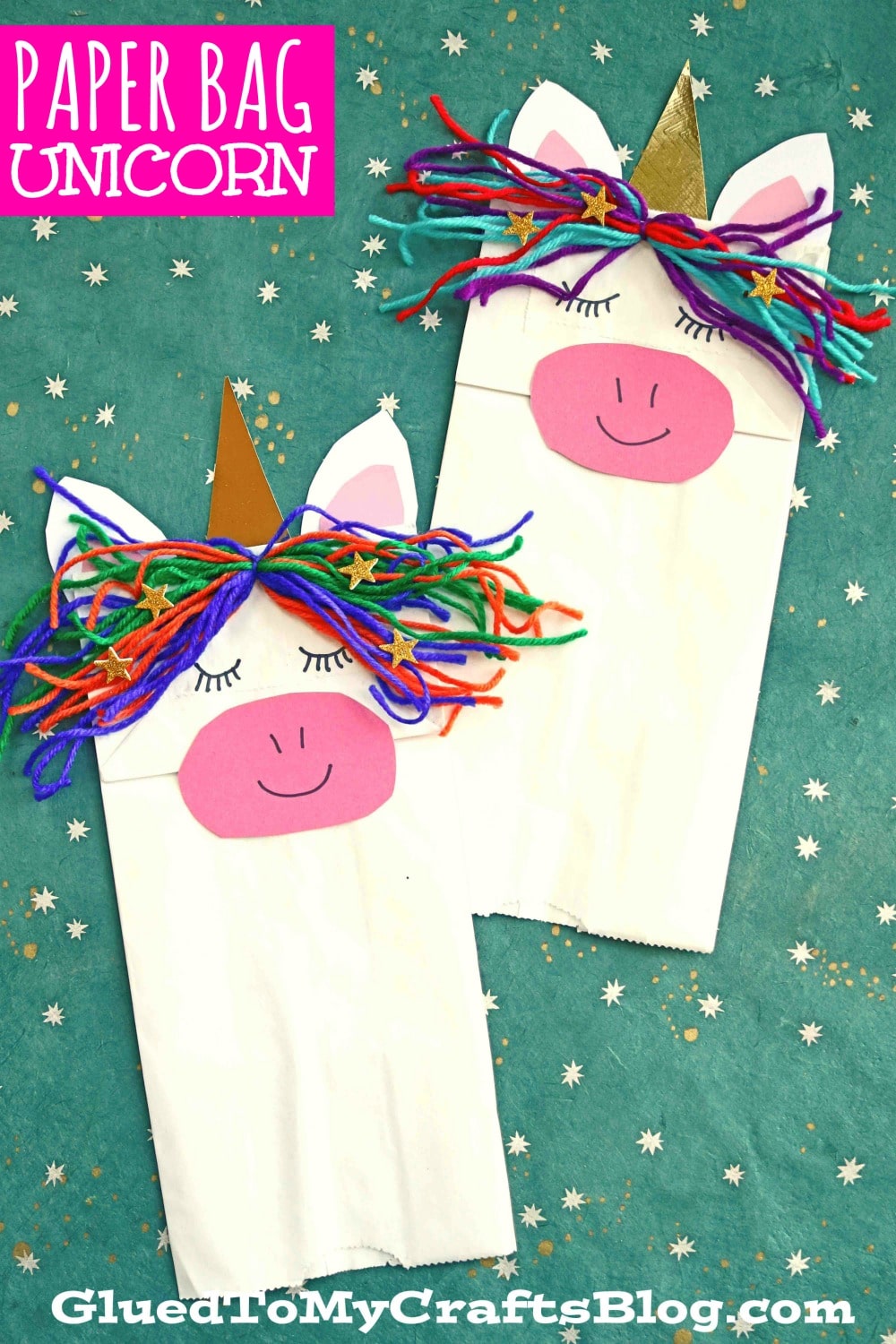 Pretend Play Paper Bag Unicorn Puppet - Kid Craft Idea