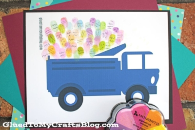Thumbprint Easter Eggs in Farm Truck Craft Idea For Kids