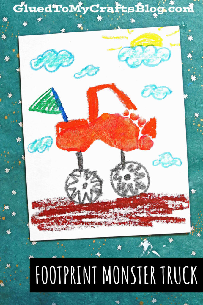 Footprint Monster Truck Keepsake Canvas - Kid Craft Idea