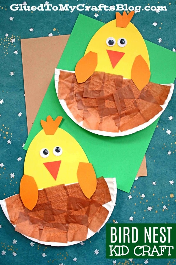 Paper Plate & Craft Foam Egg Bird In Nest - Kid Craft