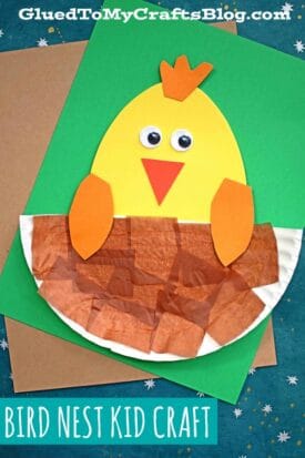 Paper Plate & Craft Foam Egg Bird In Nest - Kid Craft