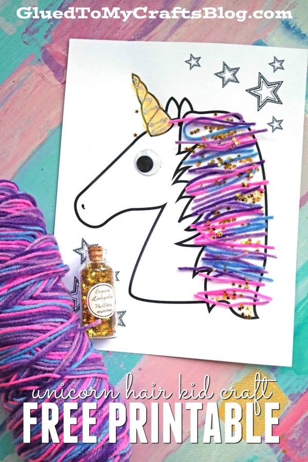 paper and yarn unicorn hair 5 minute kid craft idea