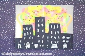 Paint Splat City Skyline Silhouette - Kid Craft
