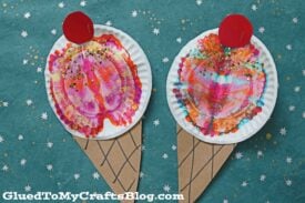 Paint Splat Ice Cream Cones - Kid Craft Idea For Summer