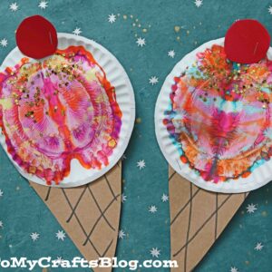 Paint Splat Ice Cream Cones - Kid Craft Idea For Summer