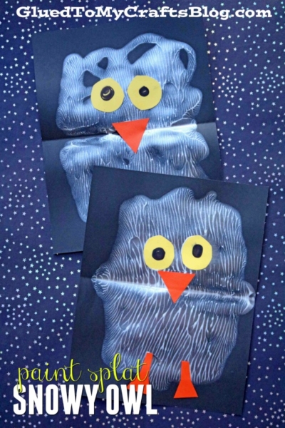 Paint Splat Snowy Baby Owl - Kid Craft