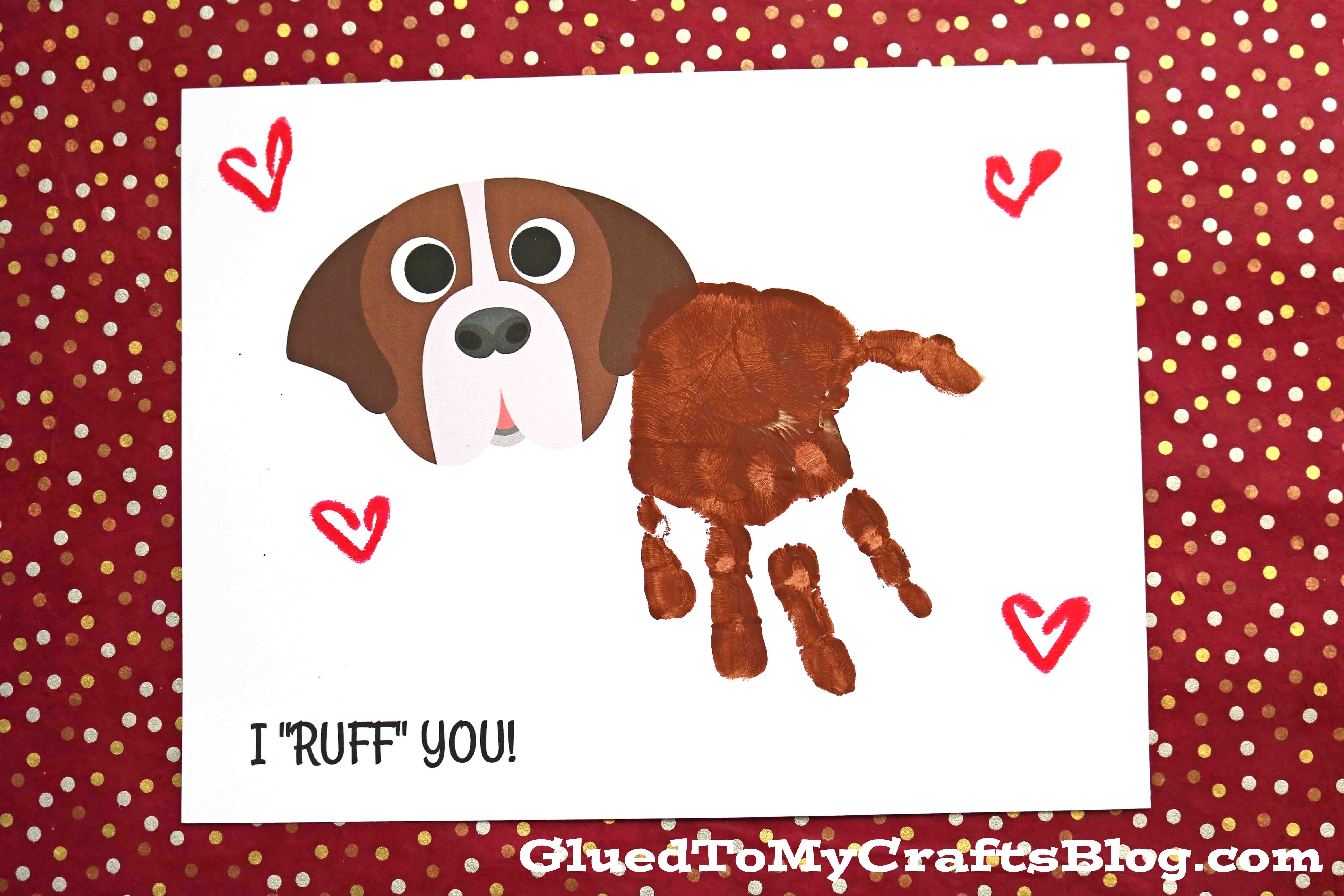 Handprint Dog - I "RUFF" You Keepsake Printable