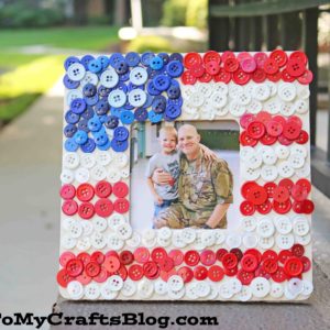 DIY Button Flag Wooden Frame - Craft Idea For 4th of July