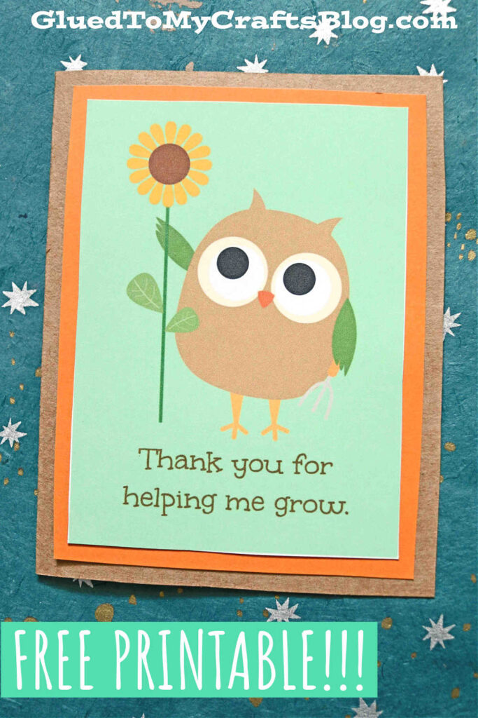 Thanks For Helping Me Grow Card For Mothers, Teachers and More!