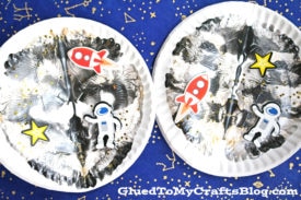 Paper Plate Paint Splat Moon - Kid Craft