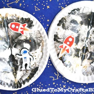 Paper Plate Paint Splat Moon - Kid Craft