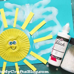 Mixed Media Paint Splat Sunny Day - Kid Craft Idea