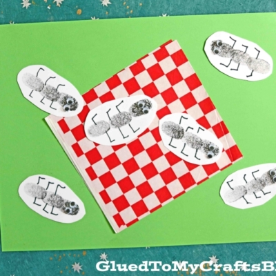Mixed Media Thumbprint Ants Picnic Craft